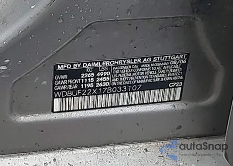 2007 Mercedes-Benz E 320 Bluetec from USA, damaged, VIN WDBUF22X17B033107